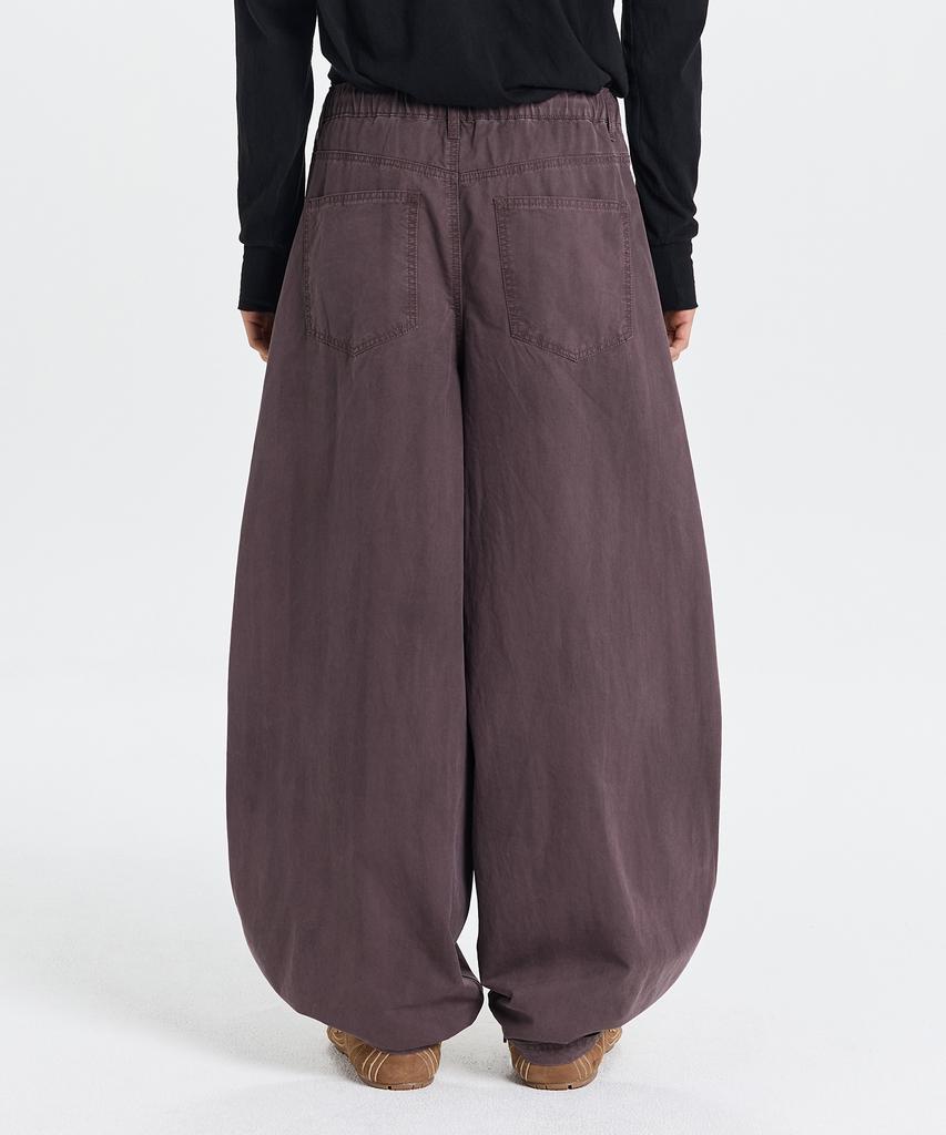 Gicheol Dyed Balloon Cotton Pants (Dark Purple)