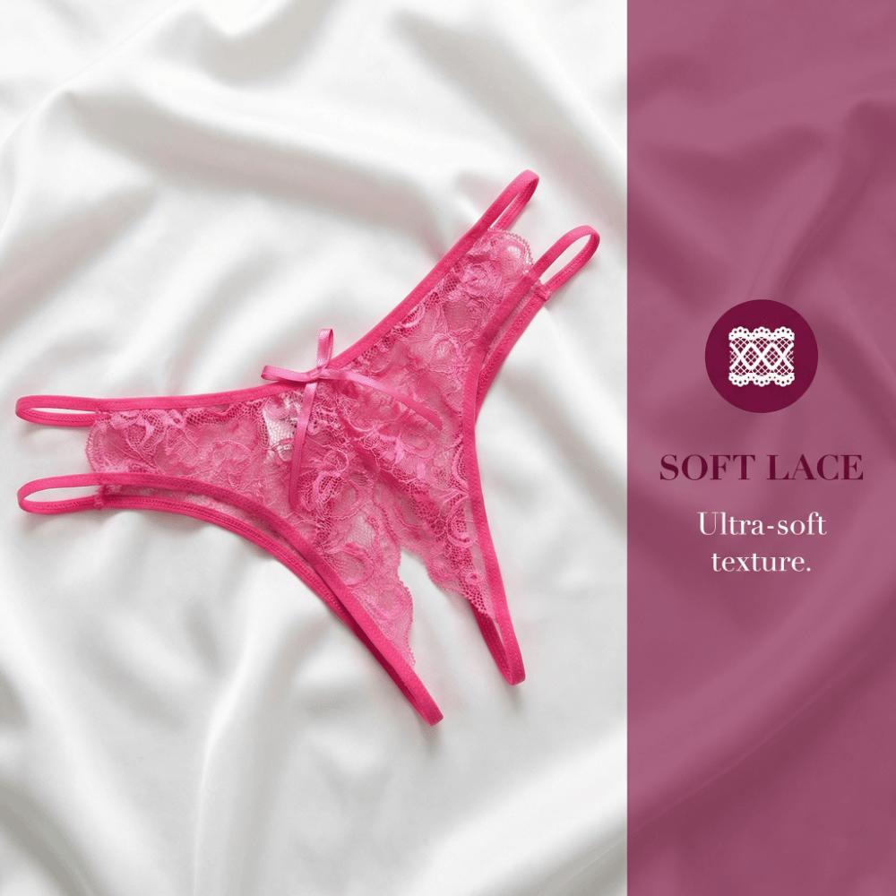 Low-waist Lace Seamless Panties Open Crotch Women's Thong Mesh Lace Briefs Summer Spring