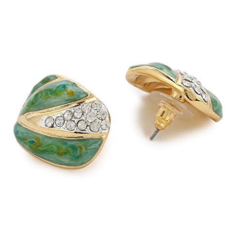 Estele Brass light green colour fancy Mosaic Studs for Girls