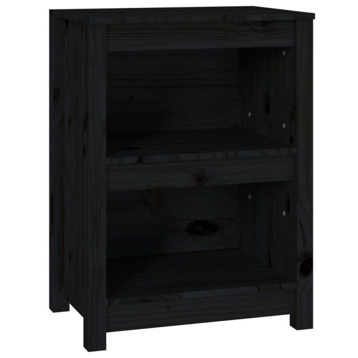 VidaXL Bibliothèque Noir 50x35x68 cm Bois de pin massif 821703