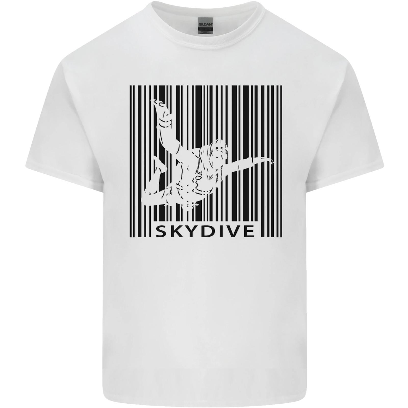 Skydiving Barcode Skydive Skydiver Freefall Mens Cotton T-Shirt Tee Top S разноцветный