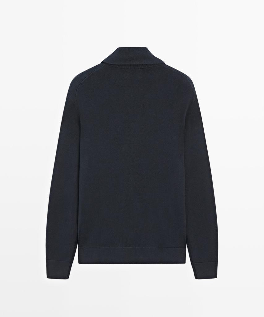 Massimo Dutti 100% Cotton Zip-Up Knit Cardigan