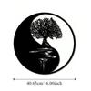 Metal Wall Art Tree of Life Yin Yang 3D Silhouette Home Decor Iron Sculpture