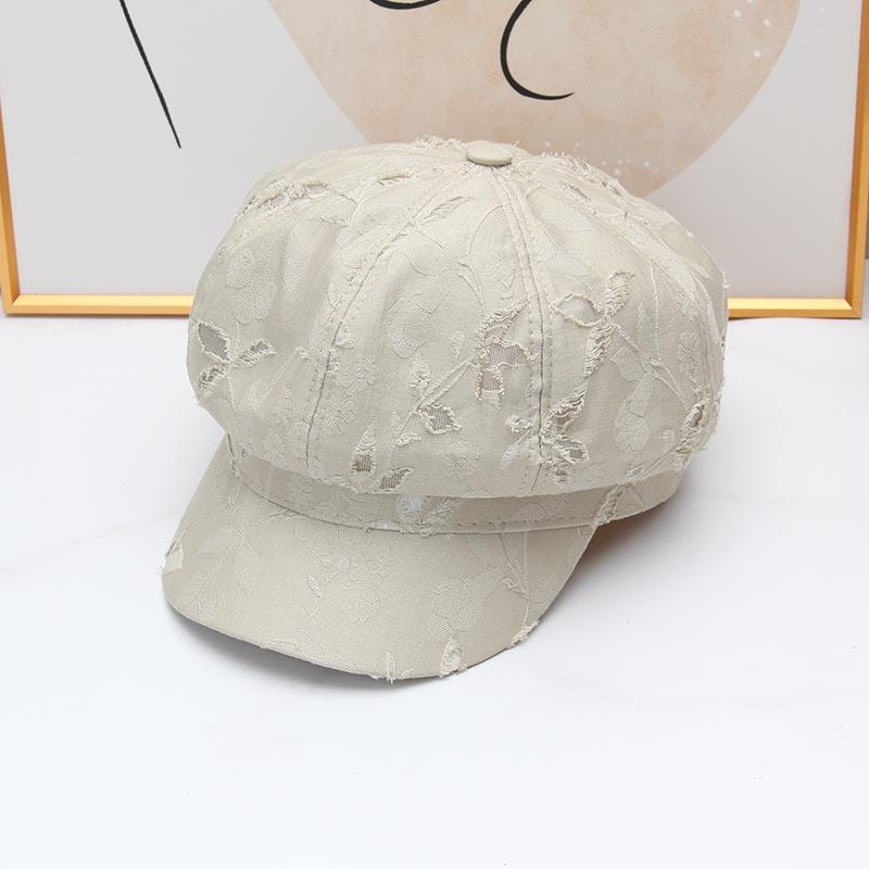 Retro hole old octagonal hat children early autumn beret versatile temperament elegant face little painter hat