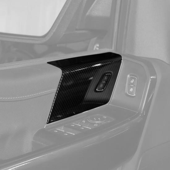Interior Front Door Panel Handles Cover Trim For Ford F150 -22 Carbon Fiber