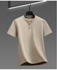 Men's Summer Short Sleeve Henley Collar Polo Shirt - Loose Fit, Solid Color, Casual Versatile T-shirt