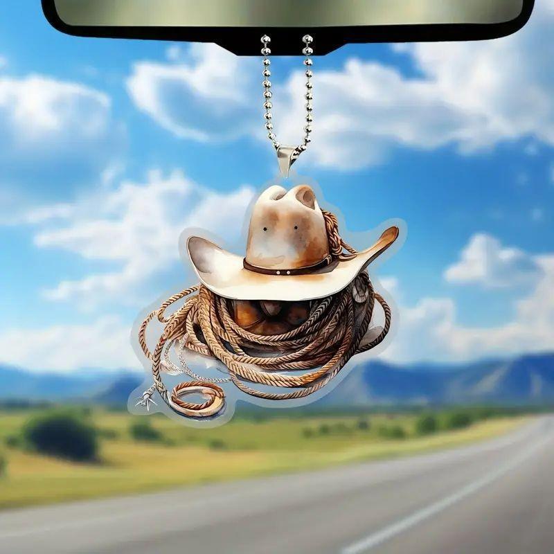 Acrylic Cartoon Playful Car Decor Featuring Personalized Boot And Hat Design