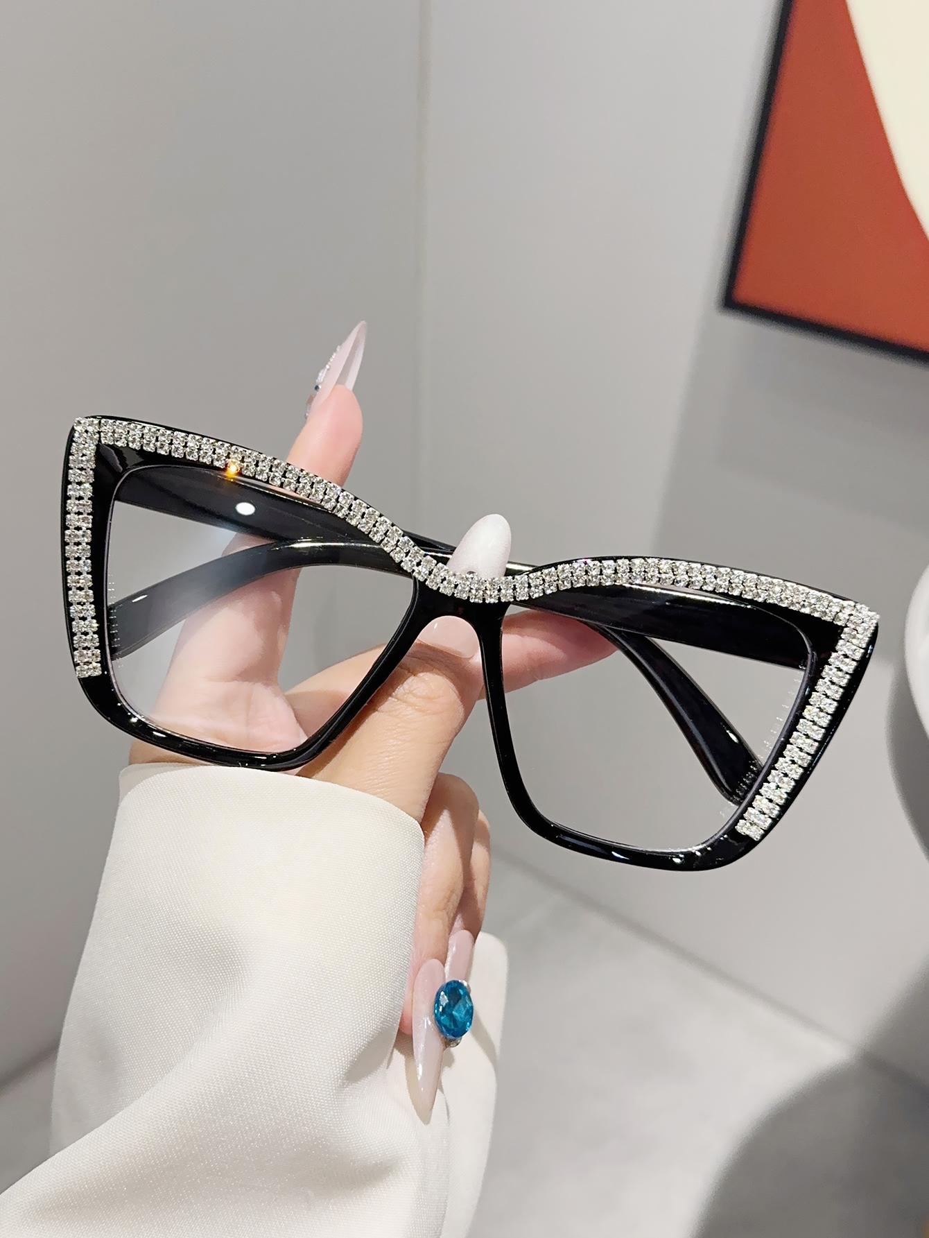 

1 шт. Женские очки «Кошачий глаз» Блестящая точка Алмазная ретро-рама Модные очки Идеальный подарок для семьи друзей