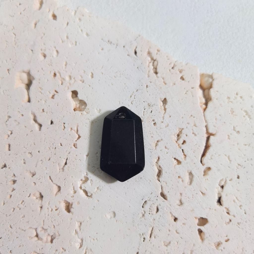 1pc Faceted Hexagon Natural Stone Pendant Rose Quartz Amethyst Tiger Eye Stone Charms for DIY Jewelry Accessories