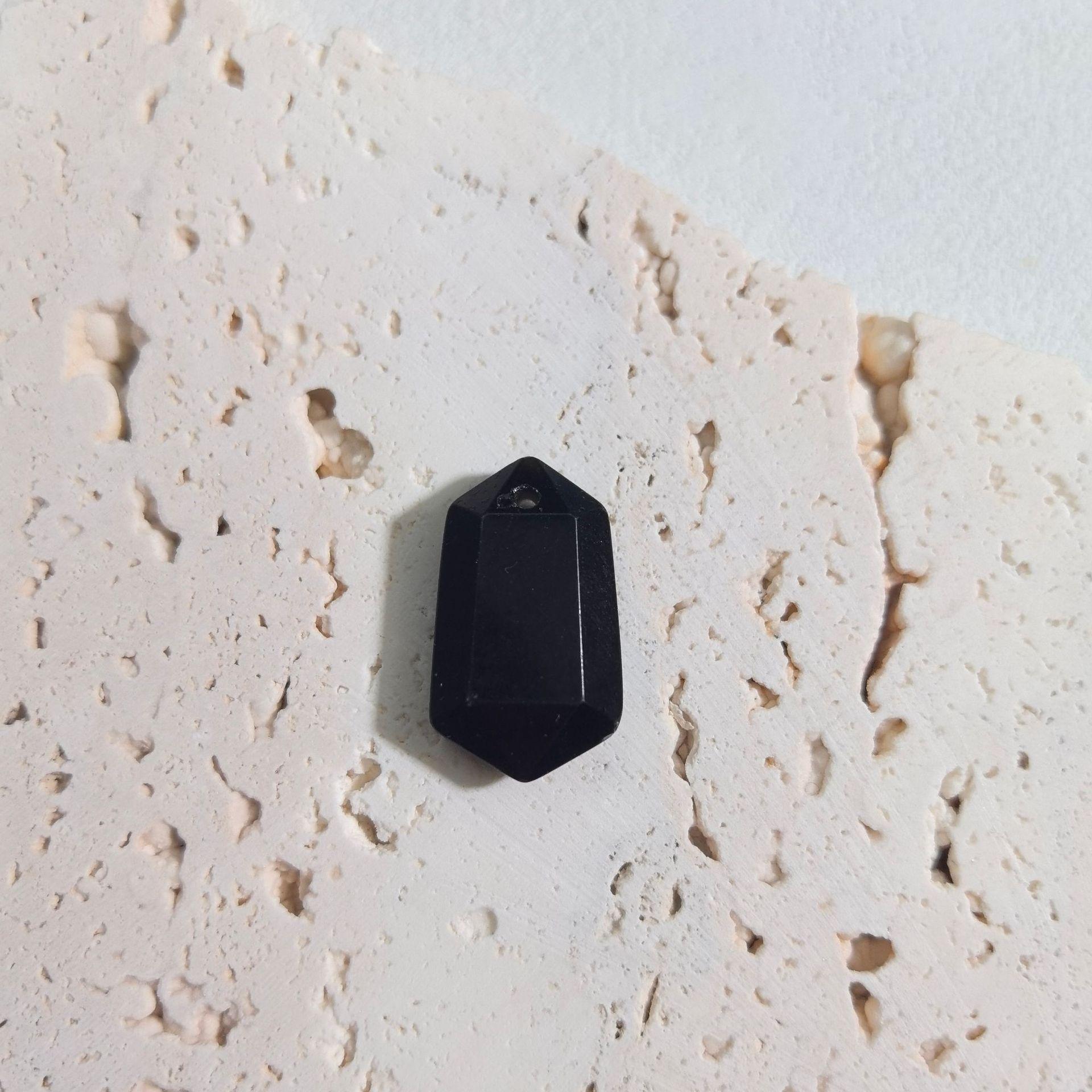 

1pc Faceted Hexagon Natural Stone Pendant Rose Quartz Amethyst Tiger Eye Stone Charms for DIY Jewelry Accessories