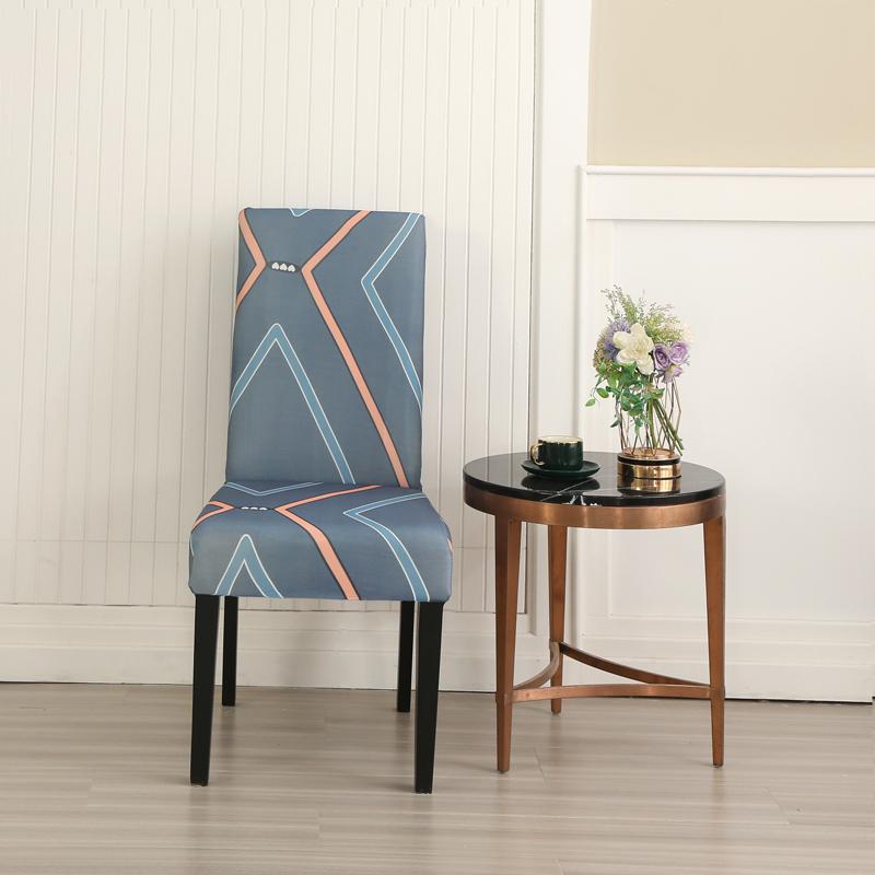 1PC Geometrischer elastischer Esszimmerstuhlbezug Stretch Sitzbezug Schonbezüge Stuhlhussen für Esszimmer Hochzeit Hotel Bankett Büro