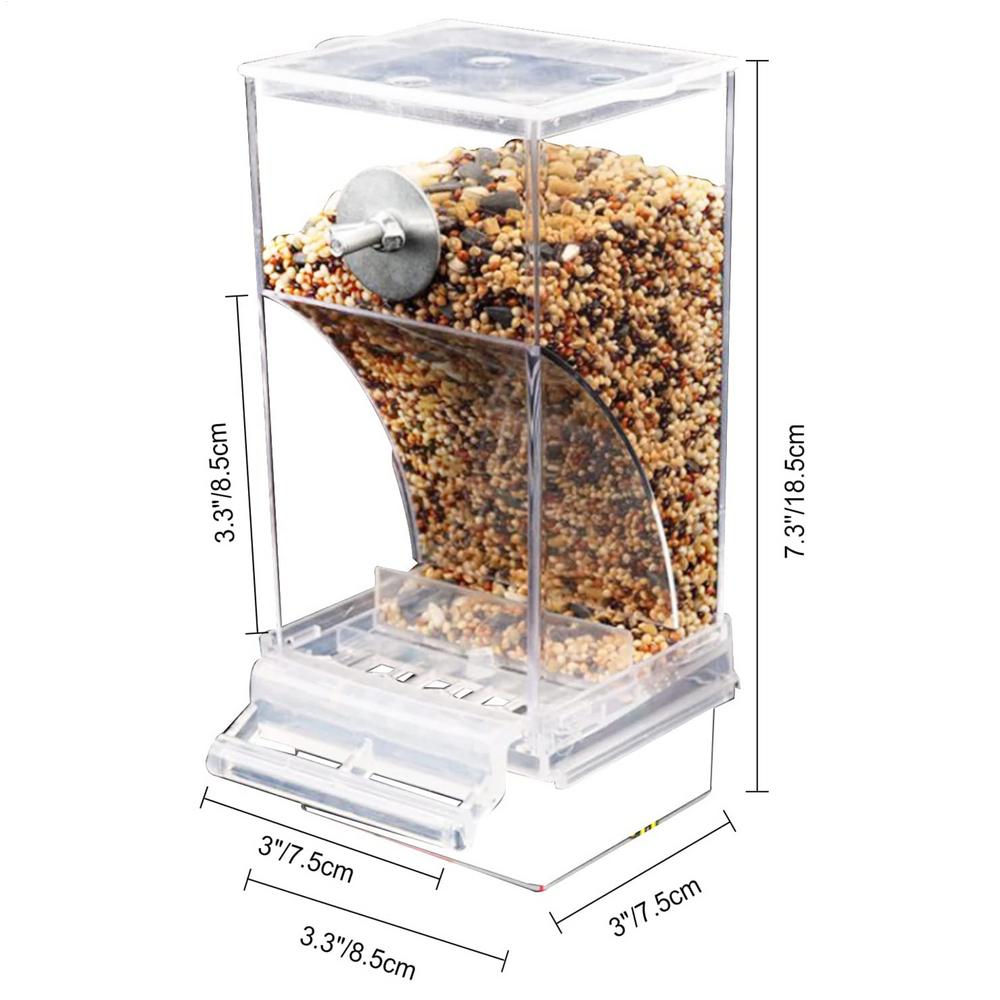 

Automatic Bird Feeder for Cage Acrylic Automatic Bird Food Container Birding Feeding Supplies for Conure Cockatiels Indoor