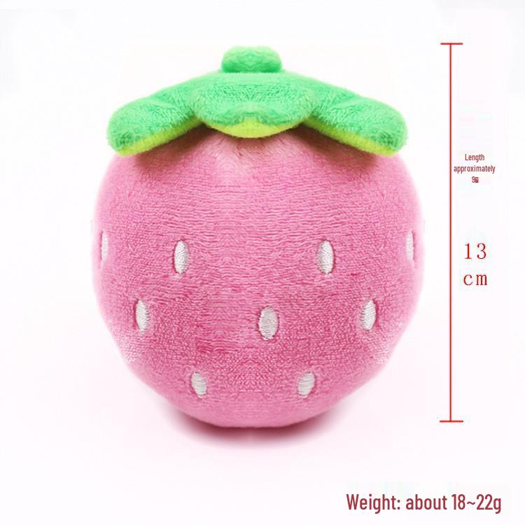 Peluche Bulldog Francese con Palla Squeaky e Giocattolo con Corda per Gatti e Gattini - Resistente al Morso, Design Cartoon Frutta