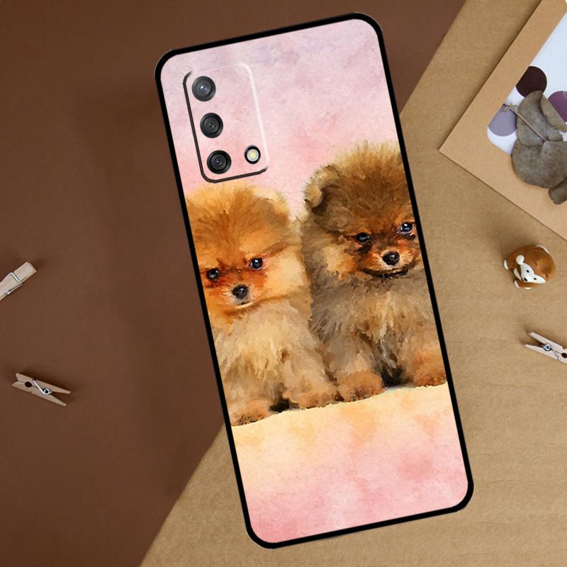 Cartoon Pomeranian Dog For Oppo A40 A60 A80 A74 A94 A54 A18 A38 A58 A78 A98 A16 A76 A96 A15 A57S A17 A77 Phone Case