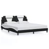 VidaXL Viana Bed Frames Without Mattress, Upholstered Bed with Cushion, Double Bed, Adult Bedroom Bed, Modern, Black and White 3208115