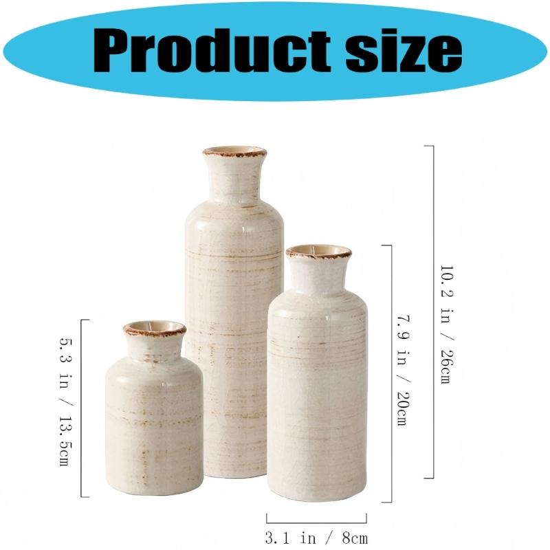 Farmhouses Rustics Ceramic Vases Home Decors Pottery Flower Vases Decorative Vases for Living Room Table Centerpieces