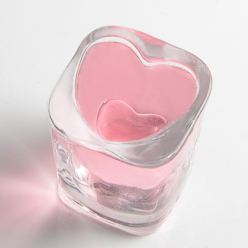 45ml square thick heart shaped shot glass cup 51-100ml чистый