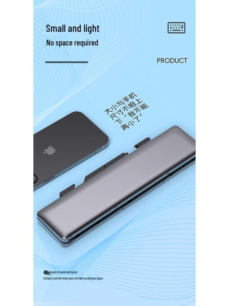 Portable Bluetooth Aluminum Alloy Folding Keyboard with Universal Phone/Tablet Stand, Silent Typing & USB-C Charging