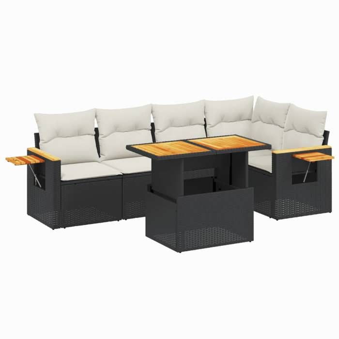 VidaXL Garden Lounge Set with Cushions 6 Pcs, Patio Sofas, Patio Furniture Set, Outdoor Furniture, Black 3273506