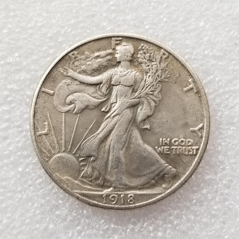 1918 Brass Silver-Plated Commemorative Coin - Antique Craftsmanship #T2060 серый