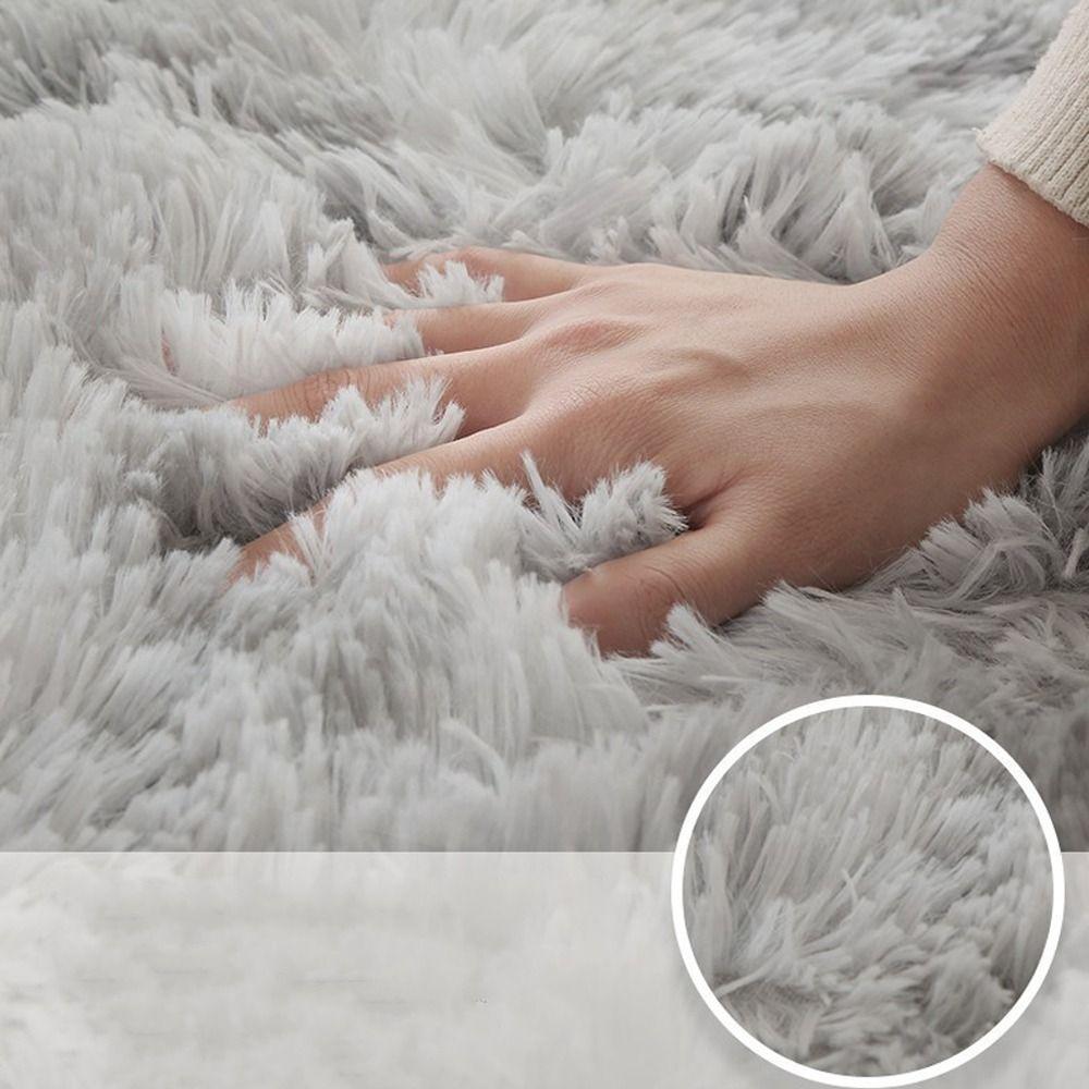 Floor Protection Bedside Rugs Imitation Wool Long Hair Carpet Bedroom Mats  Home Decor