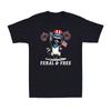 Funny Racoon Feral & Free Patriotic Feral And Free 4th of July Men's T-Shirt Unisex T-Shirt