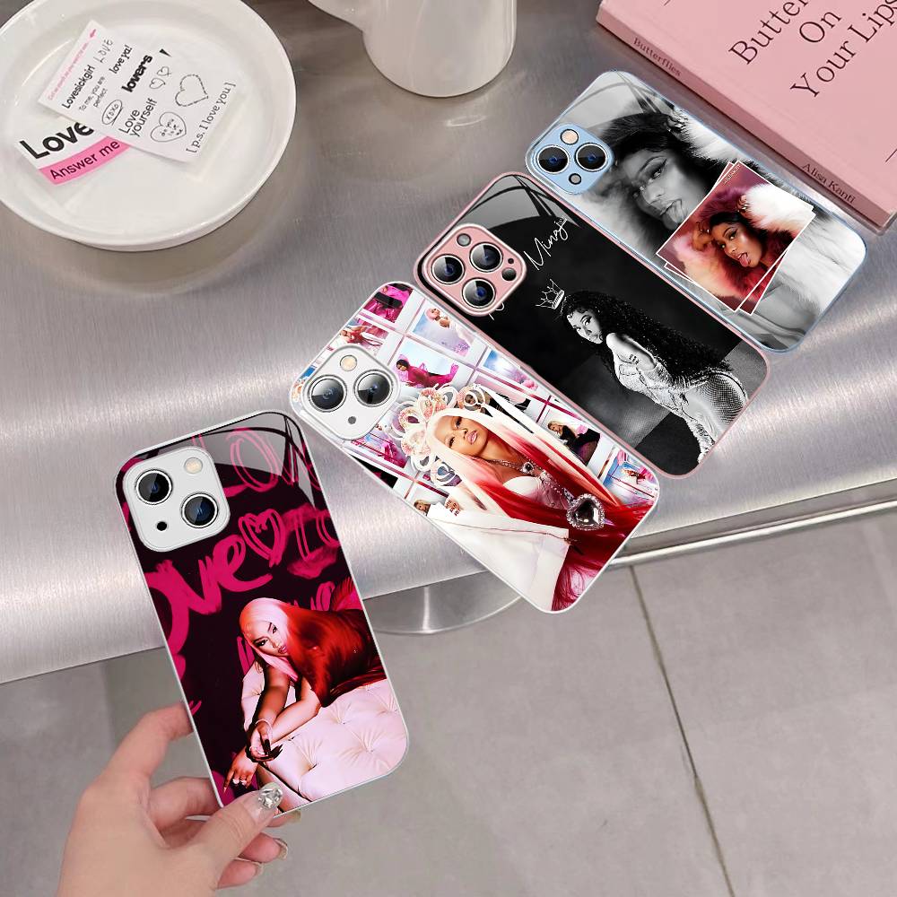 N-Nicki Singer Minaj Tempered Glass For Iphone 14 13 12 11 Pro Mini XS MAX 14Plus X XS XR Fundas