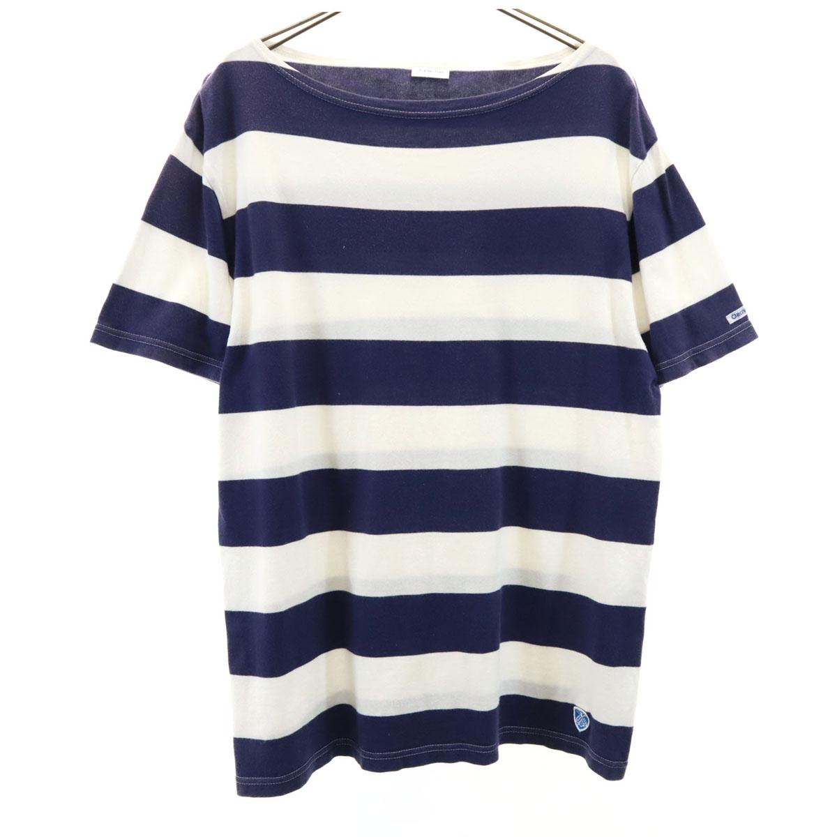 

ORCIVAL сделано в Японии Полосатый узор С коротким рукавом Вырез лодочкой Баскская рубашка Мужская Б/У