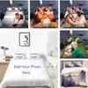 Lenjerie de pat personalizată cu propria fotografie, nume, husă de plapumă pentru copii și adulți, microfibră personalizată pentru familie