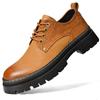 Fashion Derby men's thick soled shoes Fashionable gentleman Daily leisure business party Office wedding genuine leather Black shoes