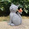 Cat Statue Solar Light Waterproof Garden Kitten Sculpture Lighted Kitten Statue Outdoor Landscape Lighting for Patio Yard Decoration