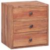 Nightstand with 3 Drawers 35 X 25 X 35 Cm Reclaimed Solid Wood