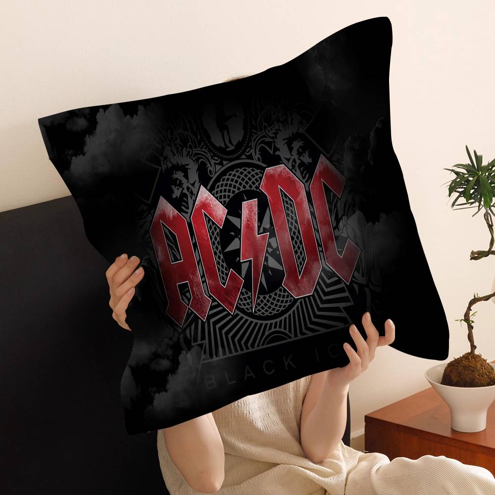 A-AC-DC Band Kissenbezug Auto Wurfkissenhülle Für Sofa Auto Weihnachtsgeschenk 40x40cm 45x45cm