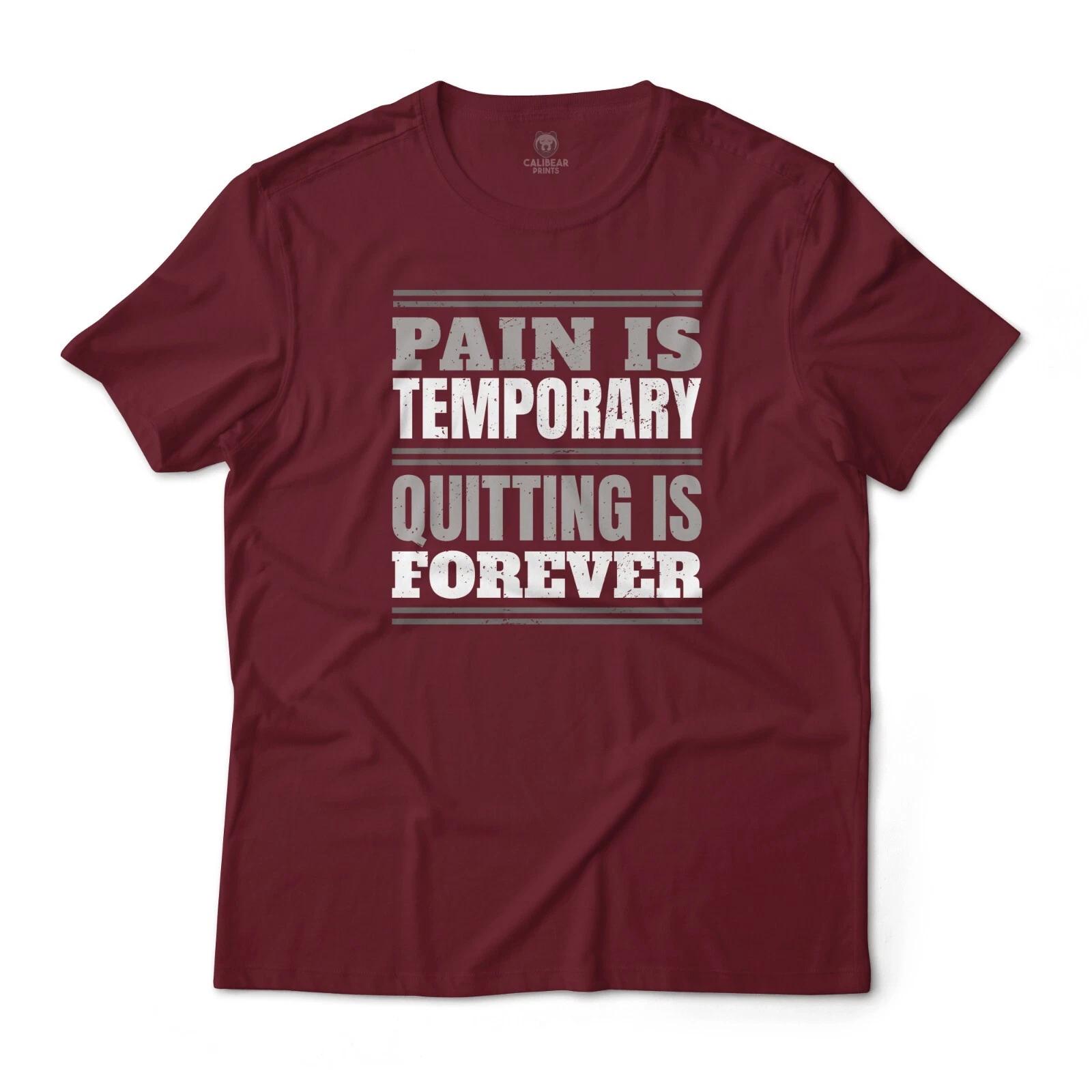 Pain Is Temporary Gym Motivational Graphic T-T-Shirt Unisex Lightweight Cotton Tee S
