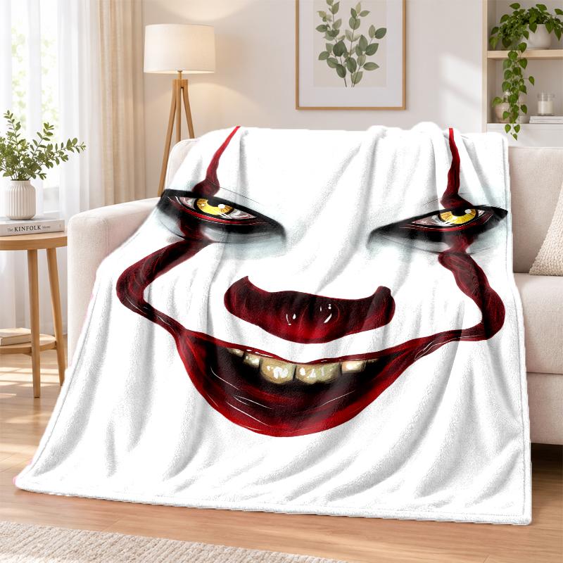 IT Pennywise Flannel Throw Blanket Soft Warm Cozy For Sofa Bed Indoor Home Bedroom Use