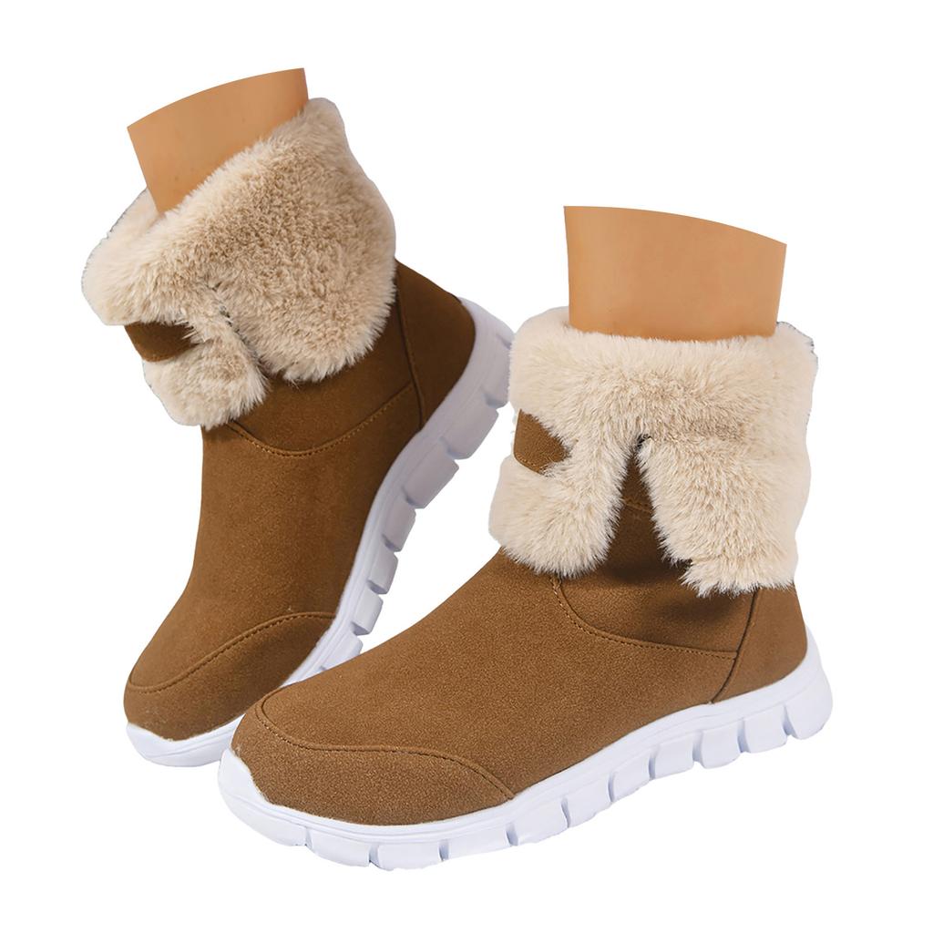 Women's Casual Furry Winter Thick Sole Plus Velvet Thick Warm Cotton Boots Cute Winter Boots Women
