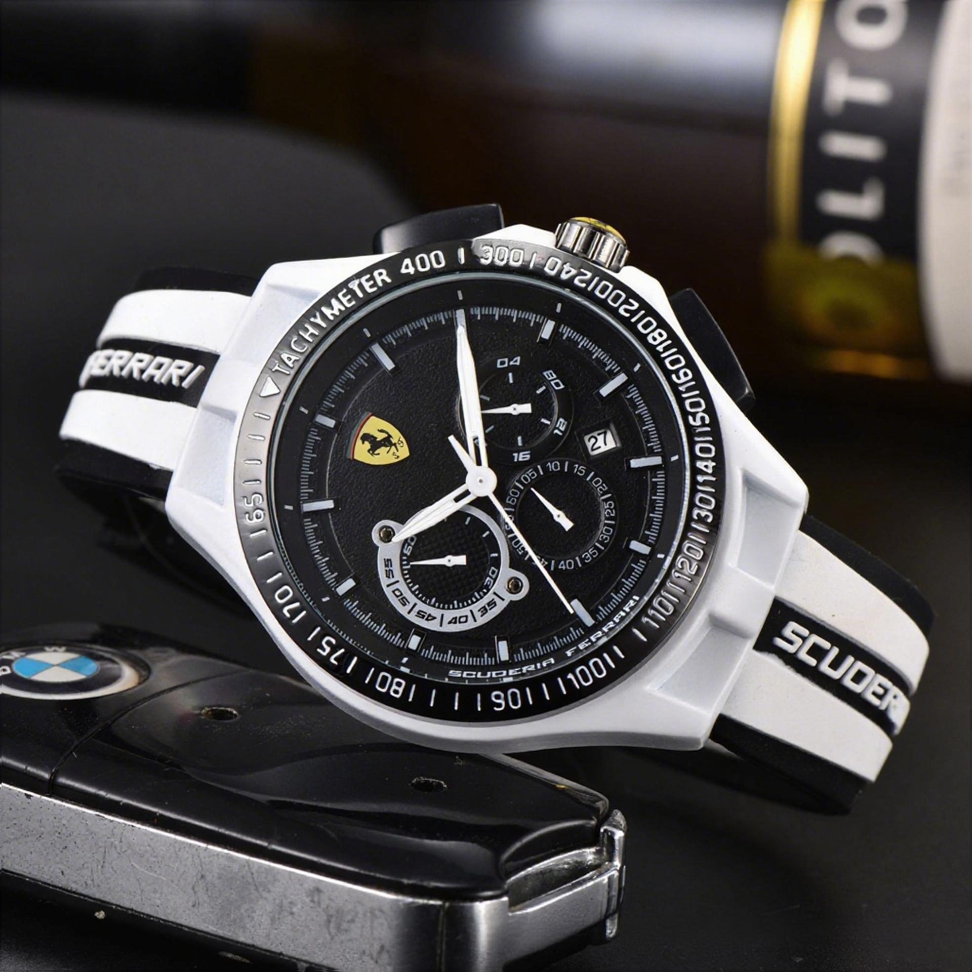 

High-end Six-hand Full-function Chronograph Rubber Strap Men s Business Watch