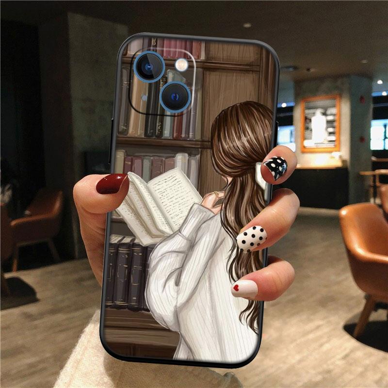 IK36 Girl Coffee Book Aesthetics Case for Samsung M06 M15 M16 M35 M55 M56 A36 A42 A50 A50S A51 A52 A32 A33 A05 A05S A06 A16 A20