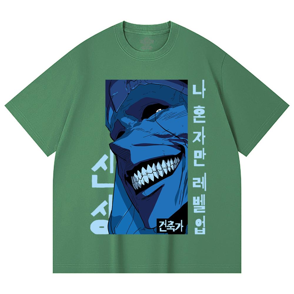 230 Gsm 100% Cotton Solo Leveling V16 Print Unisex Heavy Cotton T Shirt