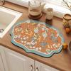 American Vintage Flower Diatoms Mud Drain Mat Kitchen Absorbent Quick Drying Table Mat Household Bowl Plate Drying Mat