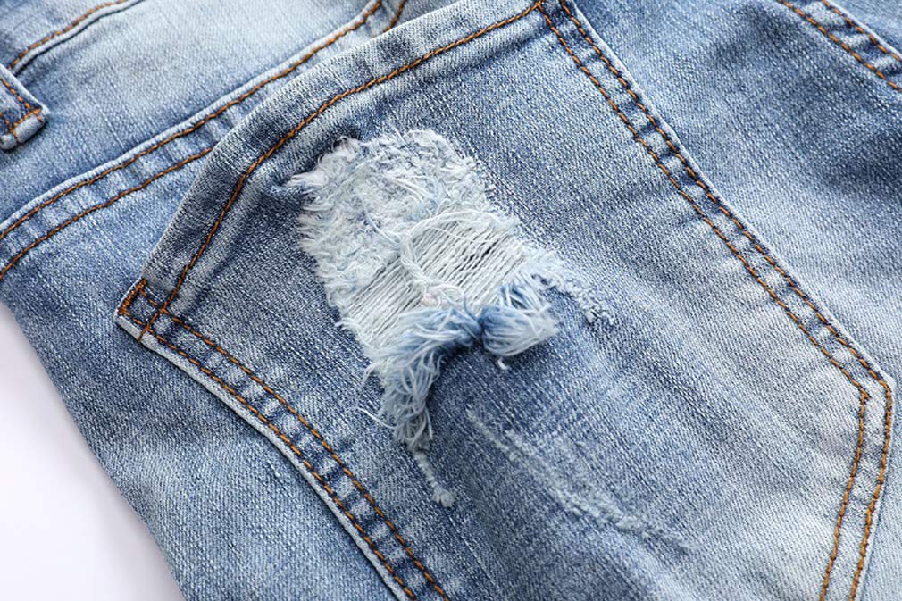 Cartoden Plus Size Denim Patched and Distressed Unique Street Long Super Stretch Cotton Slim T9703 Patched Jeans, Men's Pants, Jeans, Style, Pants,