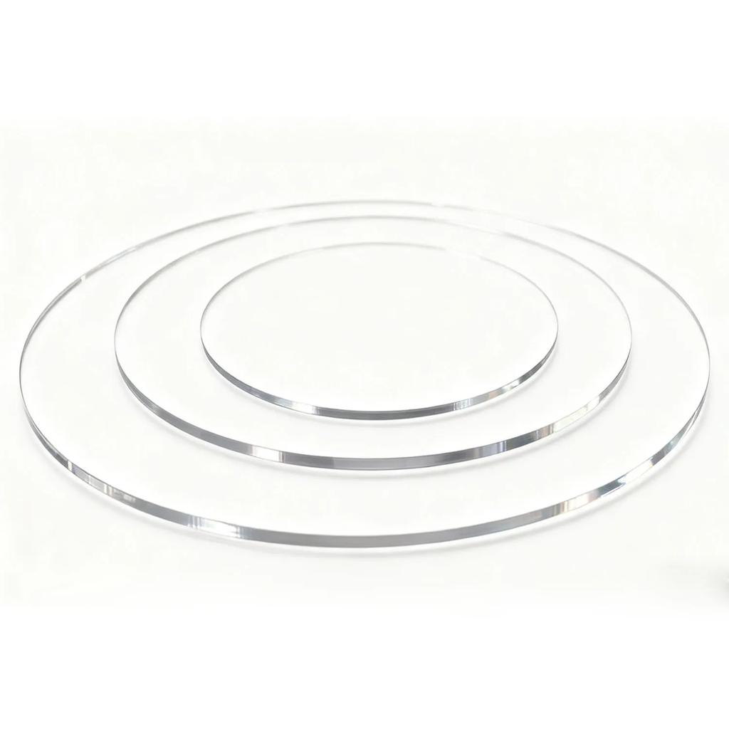 1-10 Pezzi Dischi Acrilici Trasparenti da 5-15 cm, Lastre Rotonde in Plexiglass Spesse 2-9.5 mm per Sottobicchieri Fai-da-te, Tovagliette e Progetti di Pittura