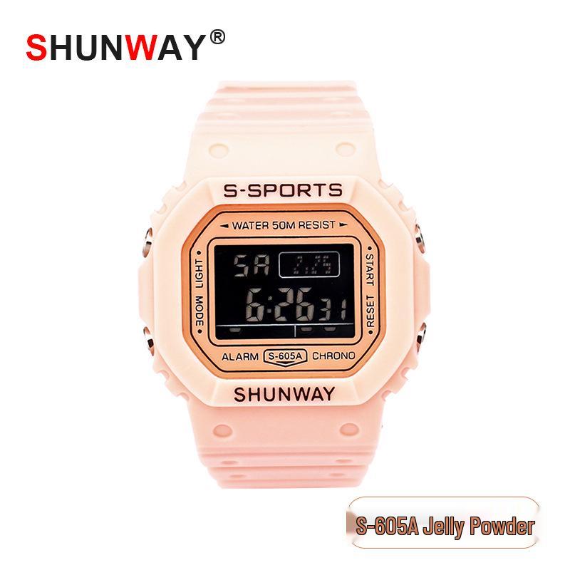 Korean Style Square Sports Watch for Students - Jelly Color, 50M Waterproof, Fashionable Design