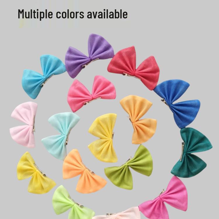 

Colorful Mesh Flower Bow Hair Clip for Girls Orange Red