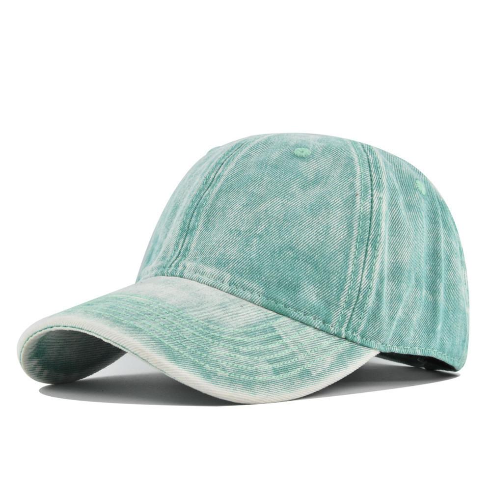 Classic Retro Washed Denim Baseball Cap Adjustable Sun Hat For Men Women In Black
