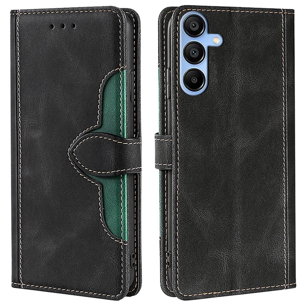 For Samsung Galaxy A15 4G/A15 5G Cover Straw Hat Design PU Leather Stand Wallet Cell Phone Case