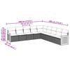 9-teiliges Gartensofa-Set mit Kissen Schwarzes Poly-Rattan