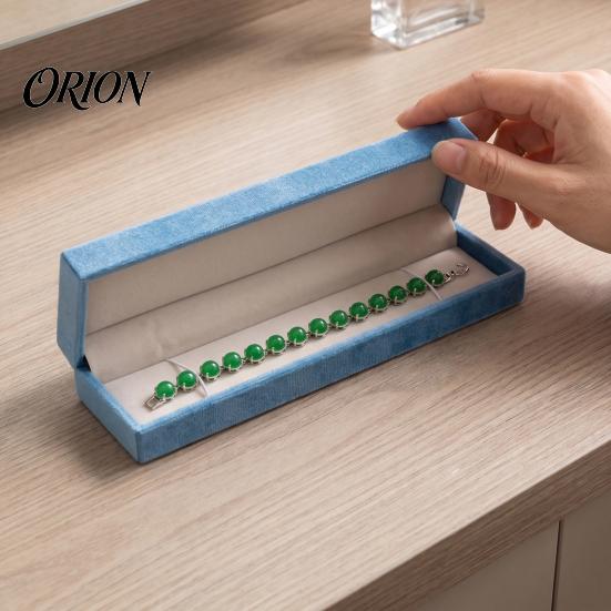 Portable Jewelry Case for Stores Sky Blue Velvet Box, Flip Top with Small Packaging Box Retail Soft Flannel Lining, Protective Container Bracelet And