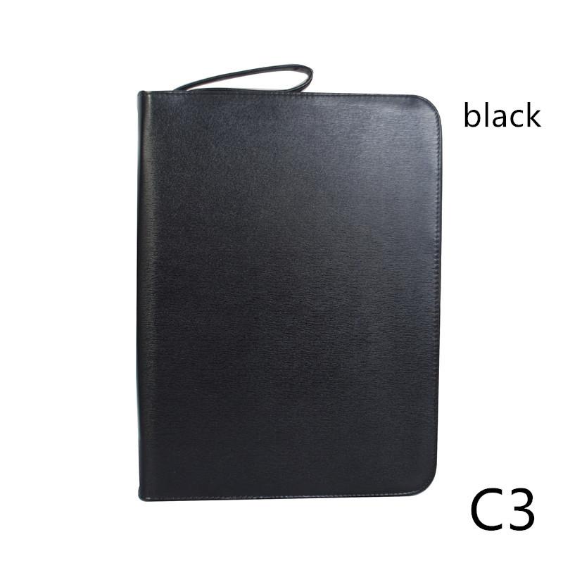 LUXURY BLACK LEATHER PEN 48 PENS CASE HOLDER
