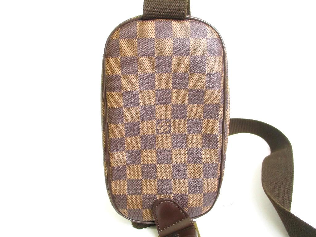 Authentic LOUIS VUITTON Special Order Damier Brown Leather Belt Bag Gange #9680  Refurbished